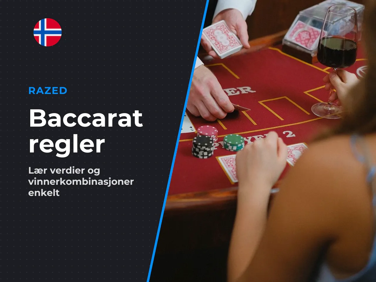 Kortverdier og poengberegning i baccarat. Kortverdiene