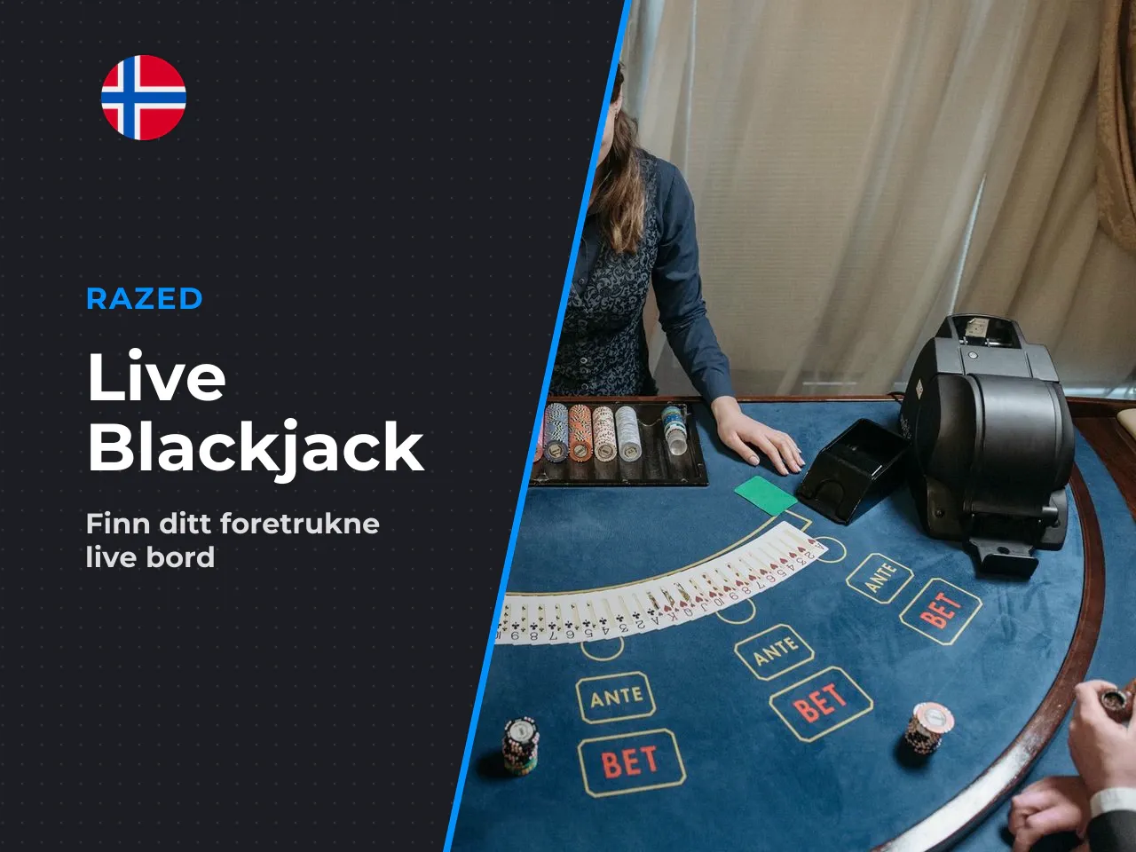 Navigasjon til live casino og valg