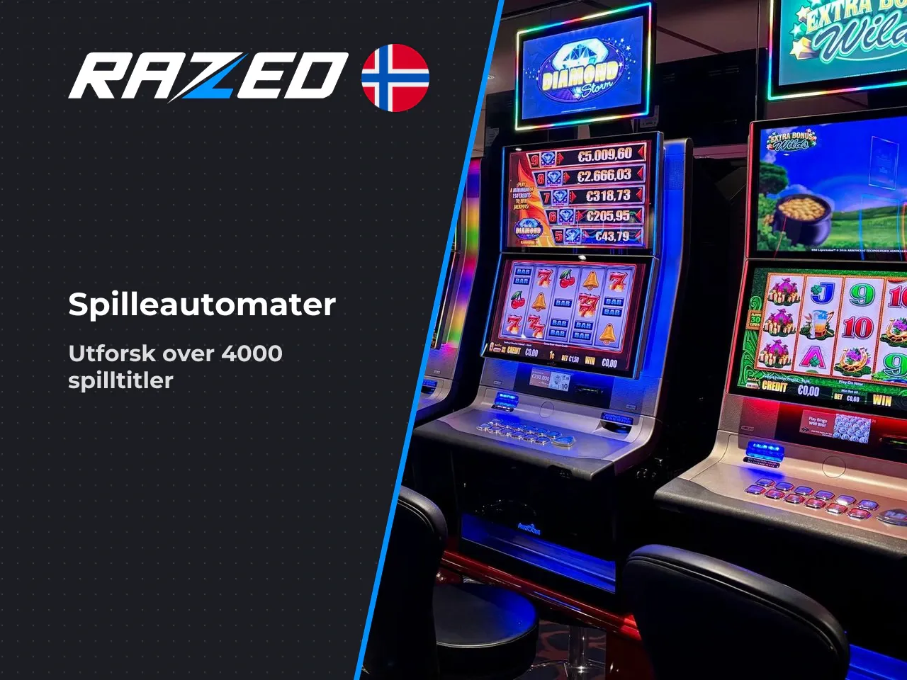 Slots, jackpotter og spill fra leverandørene
